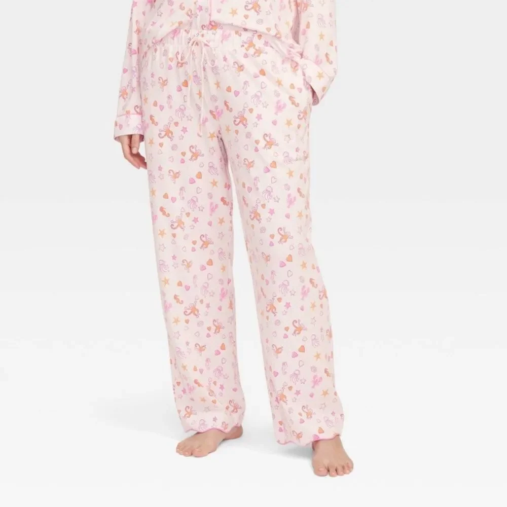 Roller Rabbit x Target Women’s Sea Life Long Sleeves & Pants Pajama Set Pink
